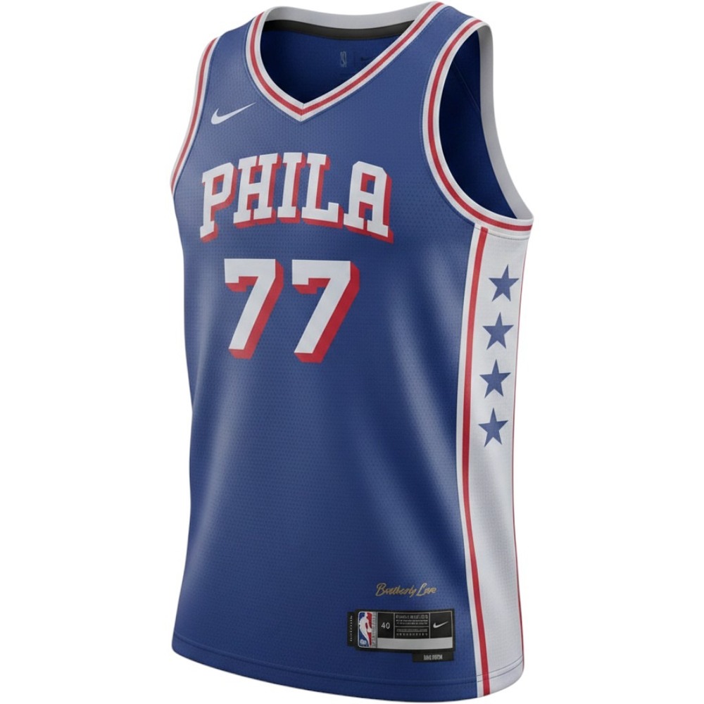Nike NBA Philadelphia 76ers 77 Swingman Jersey Icon Edition Blue Mens‎ Size S 40